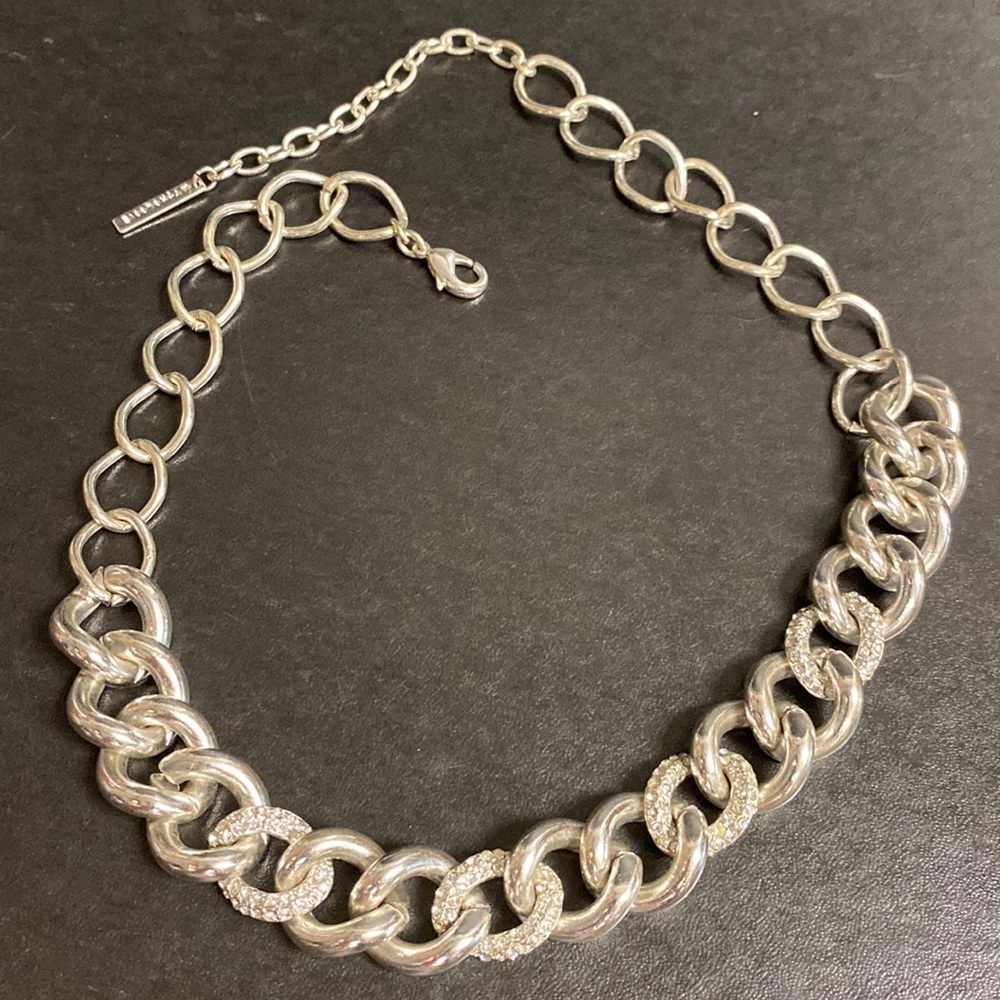 Mythologies Silver-tone & Rhinestone Chain Link Necklace